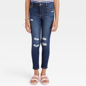 NWT High-Rise Skinny Ankle Distressed Jeans - Dark Wash